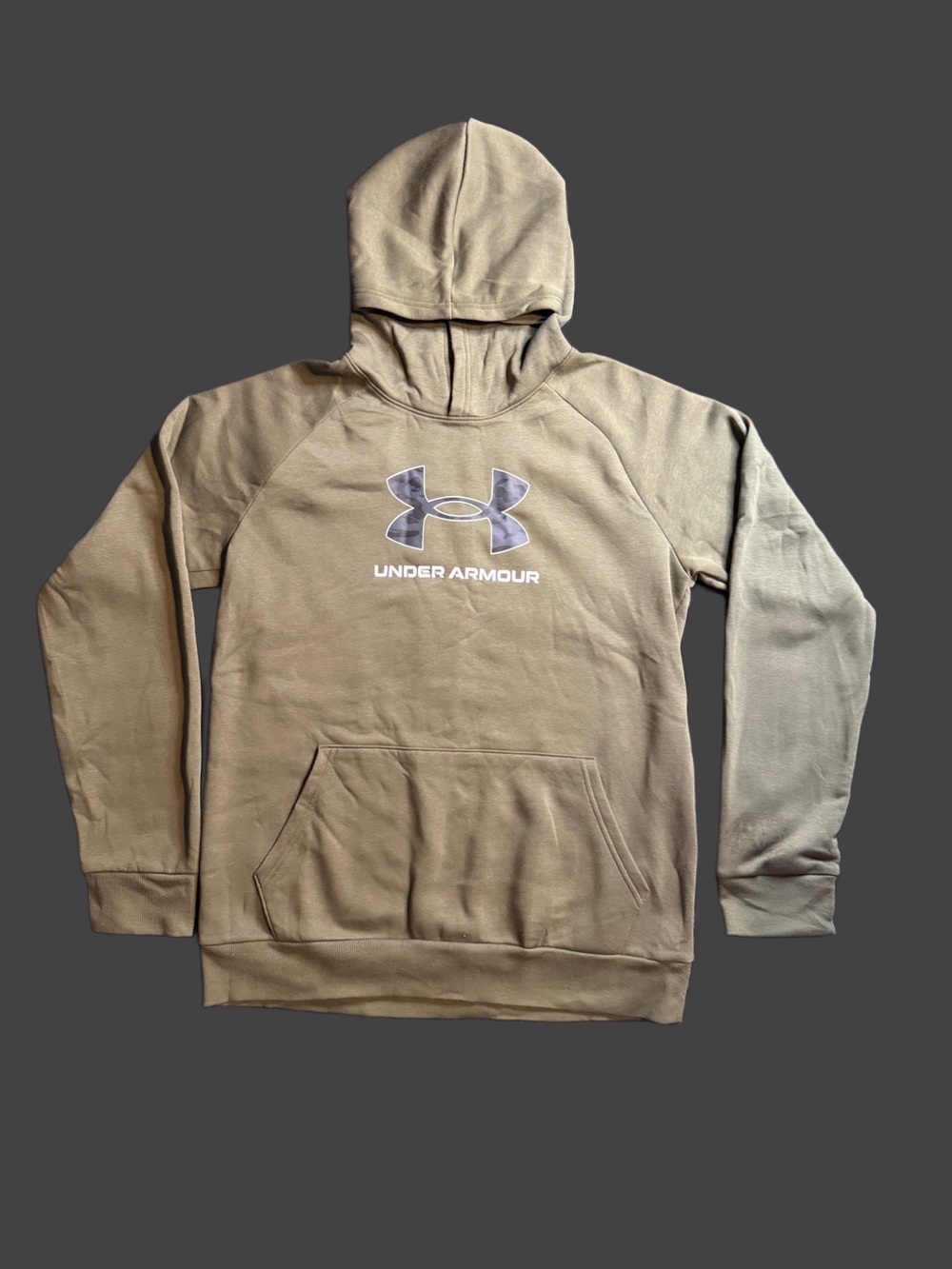 Under Armour Kids Olive Green Pullover Hoodie with Logo